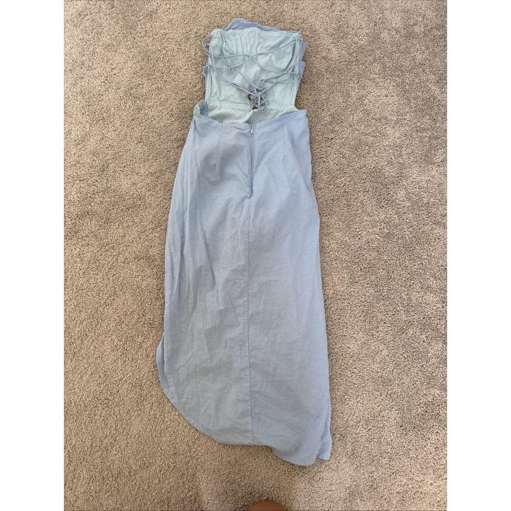 Selfie Leslie Baby Blue Dress XS Backless Slit Wedding Guest Girly Romantic - Picture 6 of 8